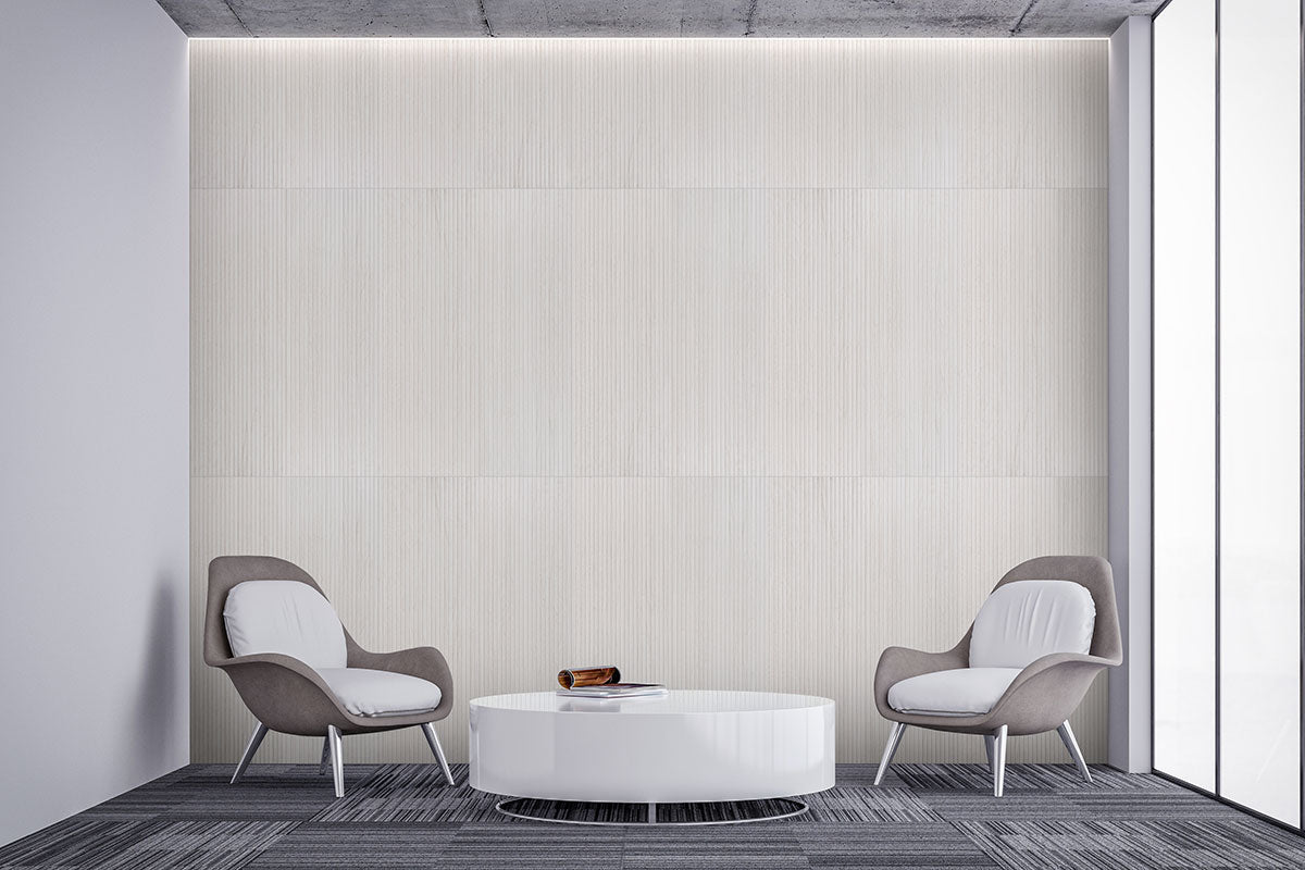 Urbanslat White Ceramic MSI Field Tiles 16" X 48" Fluted MSI - Zicana Boutique - 6