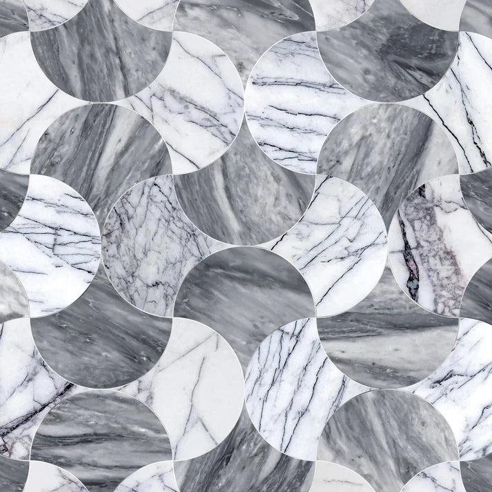Ventella Aura Ice Marble Waterjet Mosaic Zicana Boutique - Zicana Boutique - 1