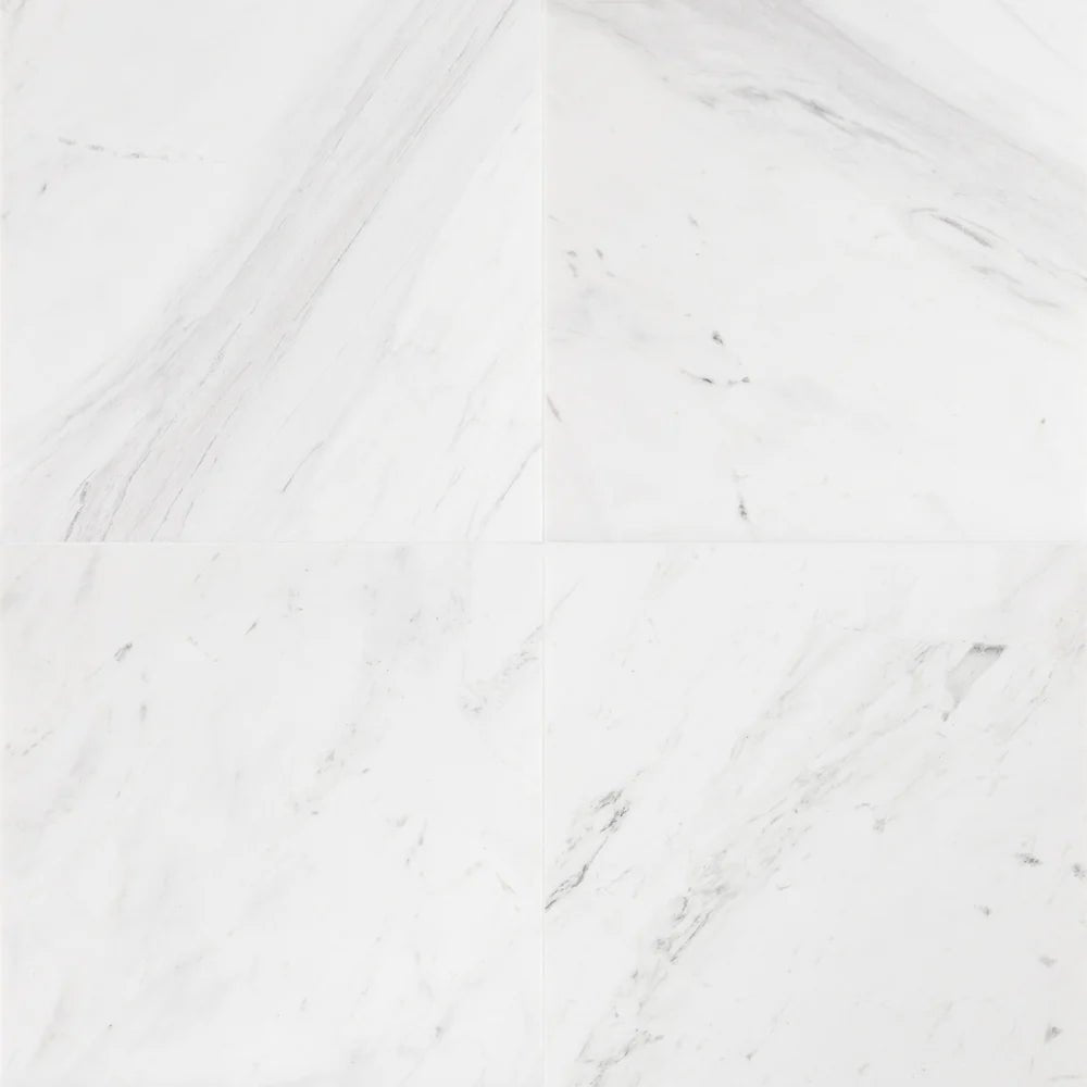 Volakas White Dolomite Marble Tile 18" x 18" Zicana Boutique - Zicana Boutique - 1