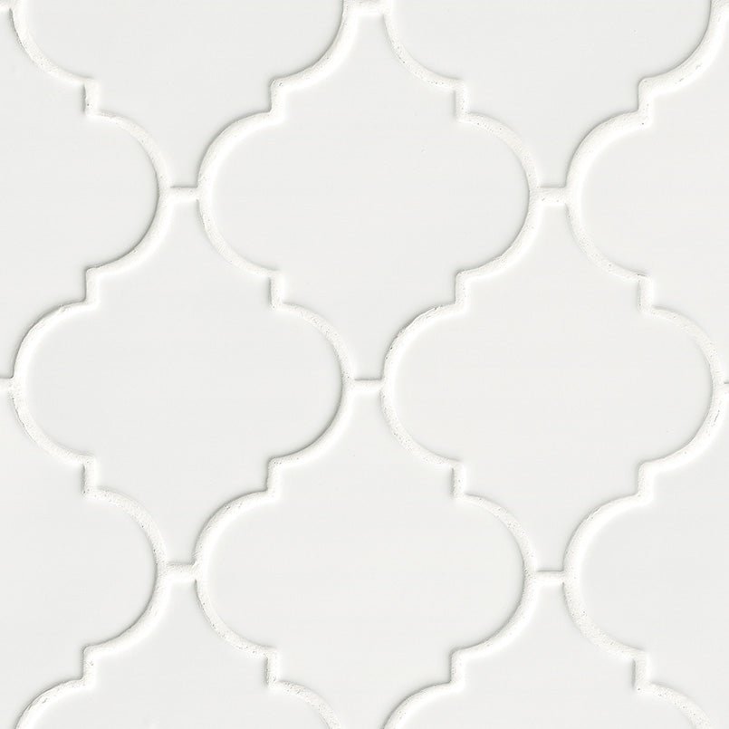 Whisper White Ceramic MSI Mosaic Tiles 11" X 15" Arabesque Pattern MSI - Zicana Boutique - 1