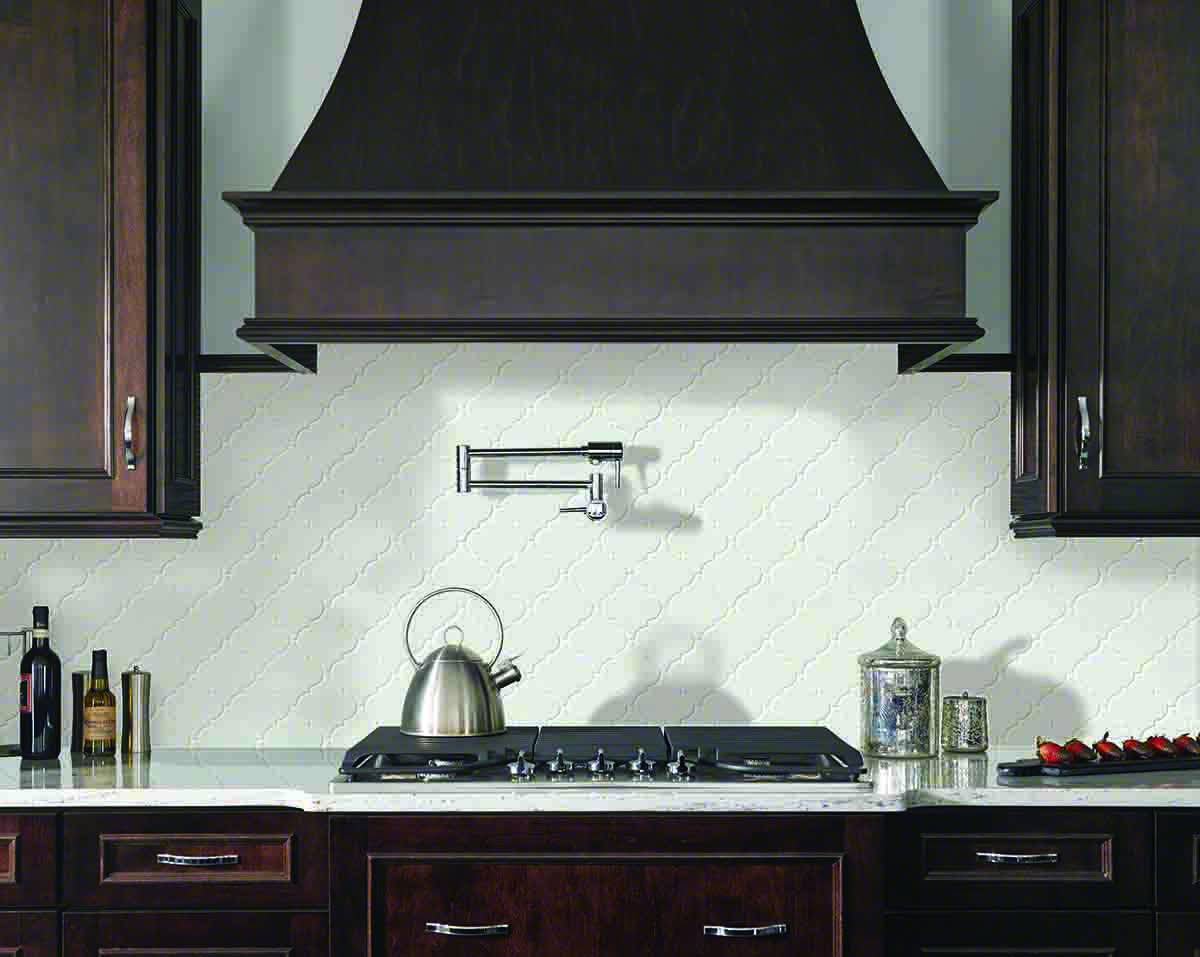 Whisper White Ceramic MSI Mosaic Tiles 11" X 15" Arabesque Pattern MSI - Zicana Boutique - 9