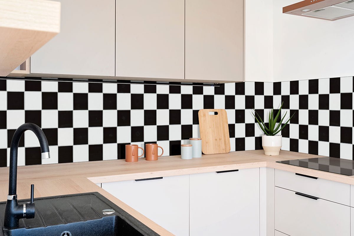 White And Black Porcelain MSI Field Tiles 4" Checkered Pattern MSI - Zicana Boutique - 4