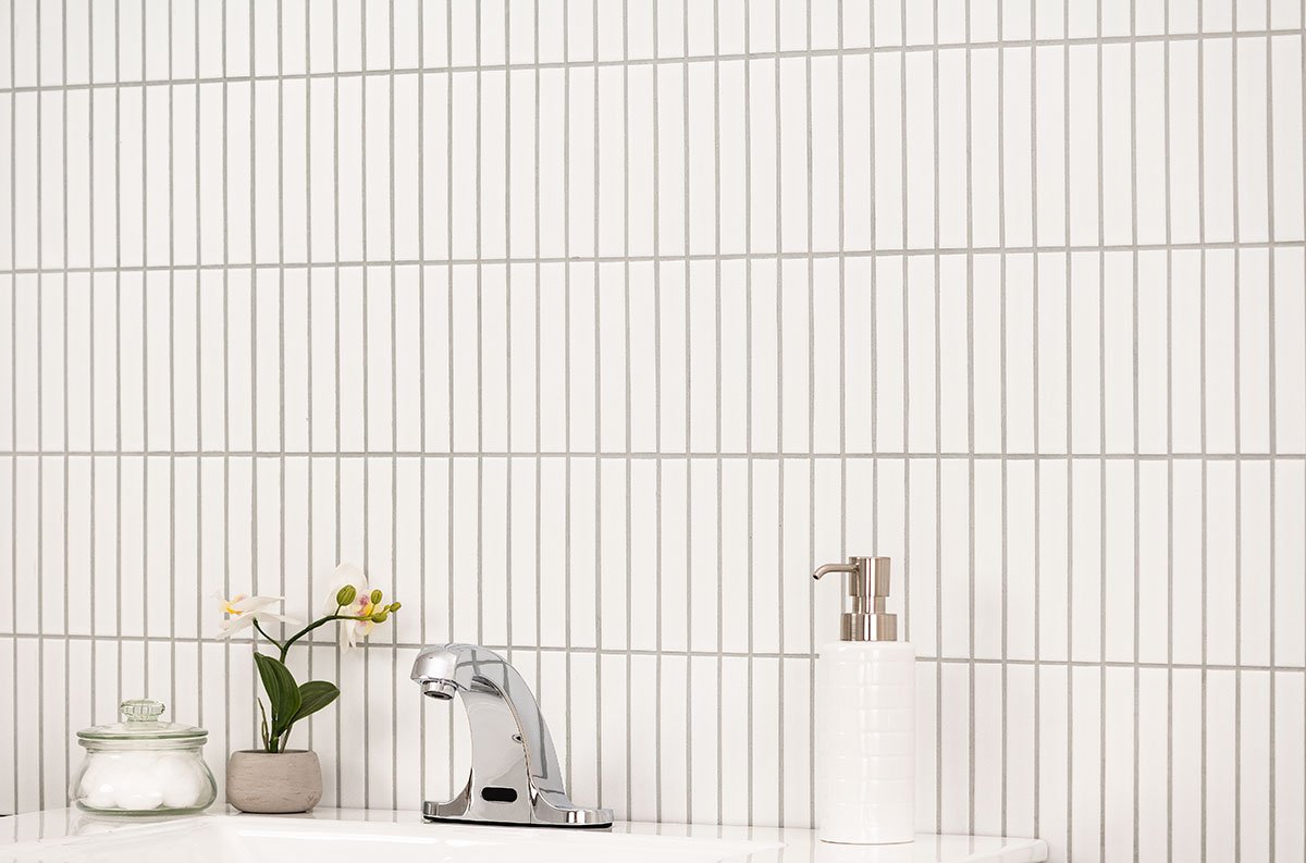 White Porcelain MSI Mosaic Tiles 1" X 6" Stack Pattern MSI - Zicana Boutique - 4