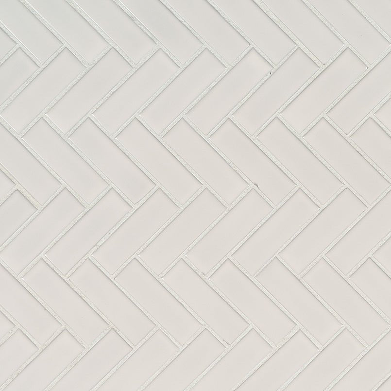 White Porcelain MSI Mosaic Tiles 11" X 12" Herringbone Pattern MSI - Zicana Boutique - 1