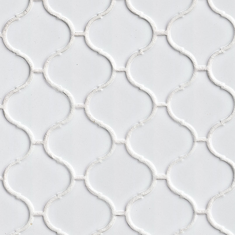 White Porcelain MSI Mosaic Tiles 12" X 12" Arabesque Pattern MSI - Zicana Boutique - 1
