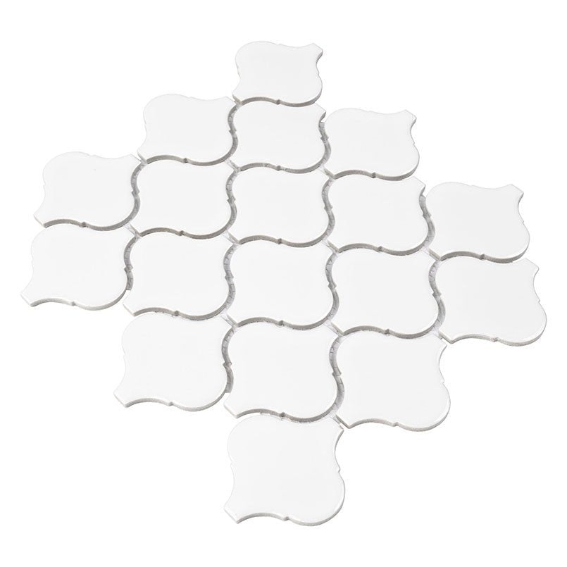 White Porcelain MSI Mosaic Tiles 12" X 12" Arabesque Pattern MSI - Zicana Boutique - 3