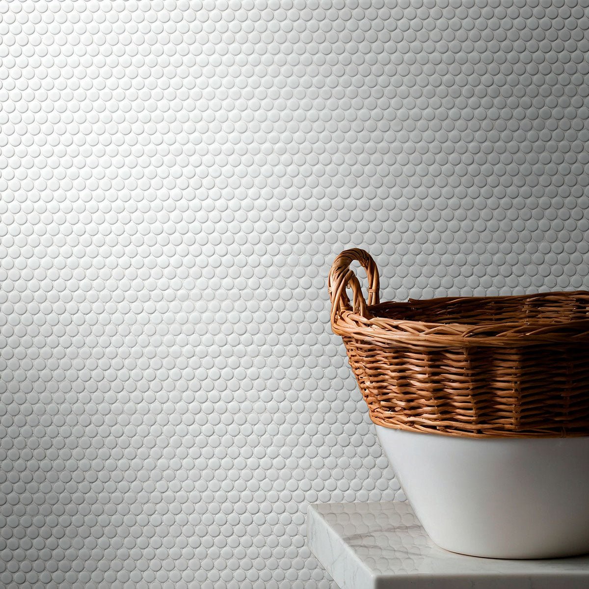White Porcelain MSI Mosaic Tiles 12" X 13" Penny Round MSI - Zicana Boutique - 3