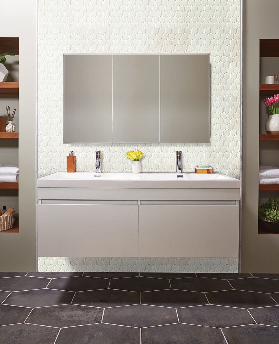 White Porcelain MSI Mosaic Tiles 2" Hexagon Pattern MSI - Zicana Boutique - 2