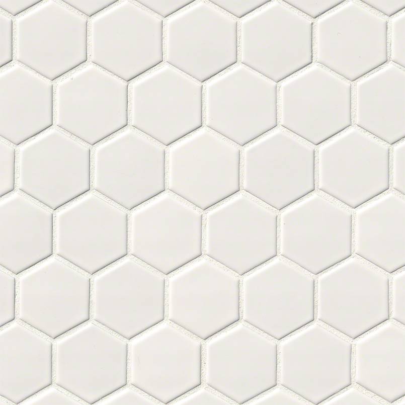 White Porcelain MSI Mosaic Tiles 2" Hexagon Pattern MSI - Zicana Boutique - 1