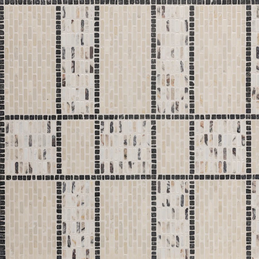 Windowpane Plaid Viola Mosaic Artistic Tile - Zicana Boutique - 1
