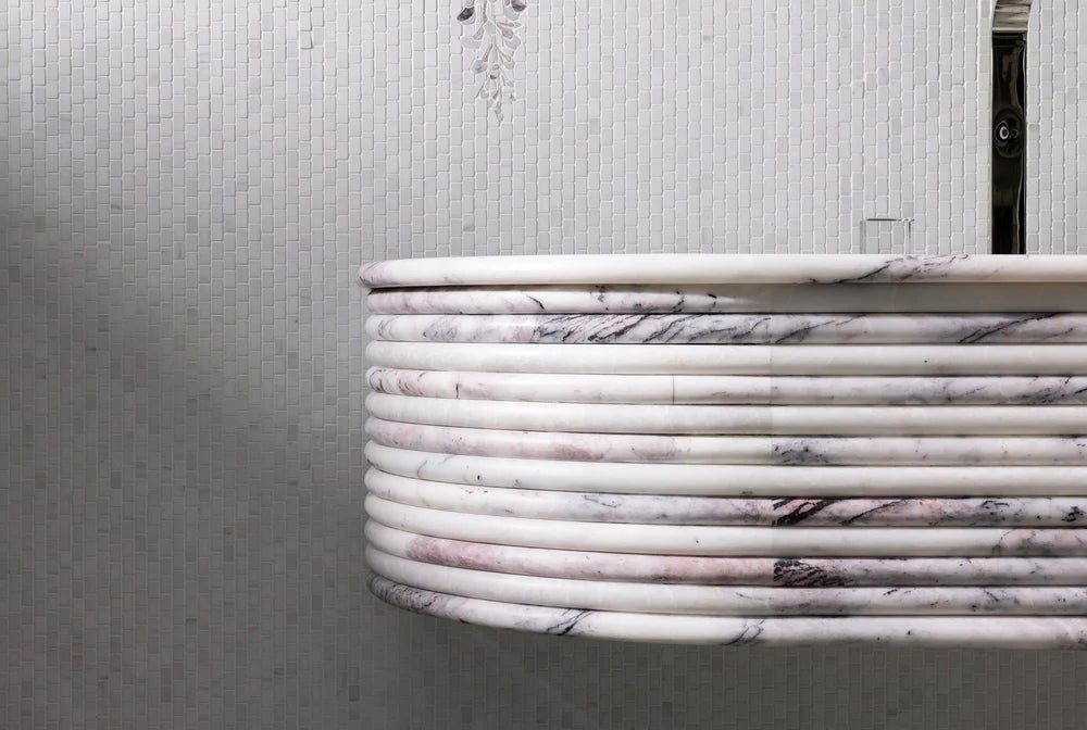 Wisteria Bianco Dolomiti Waterjet Mosaic Zicana Boutique - Zicana Boutique - 7